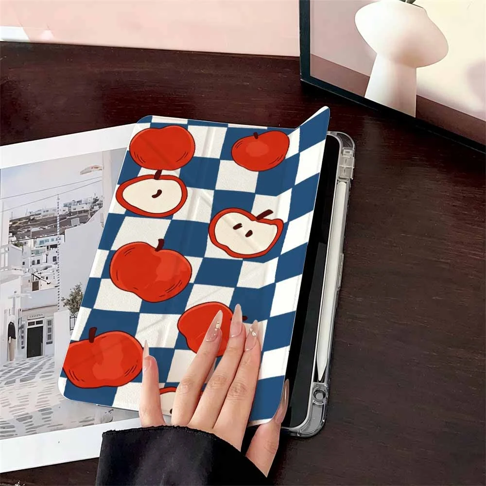 Best Seller Checker Apples For Samsung Galaxy Tab A8 A9 A11 S6 S7 S8 S9 S10 FE Plus Lite Protective With Pen Slot Tablet Case