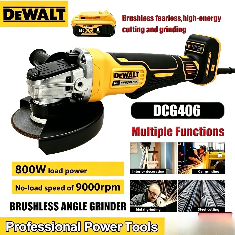 

Угловая шлифовальная машина DEWALT DCG406 125 мм (4-1/2 дюйма) 9000 об/мин 20В, бесщеточная, на магнитной подвеске, с тормозом обратного хода, для резки и шлифовки металла и камня