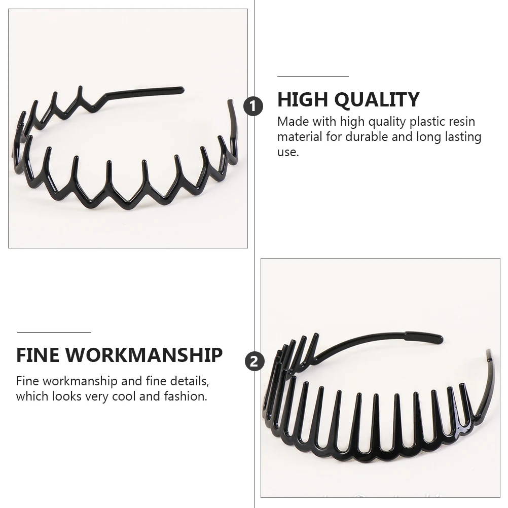 

6 PCS Headband Headgear Hair Spa Bulk Headbands Elastic Anti-slip Hoops Tooth Shape Miss
