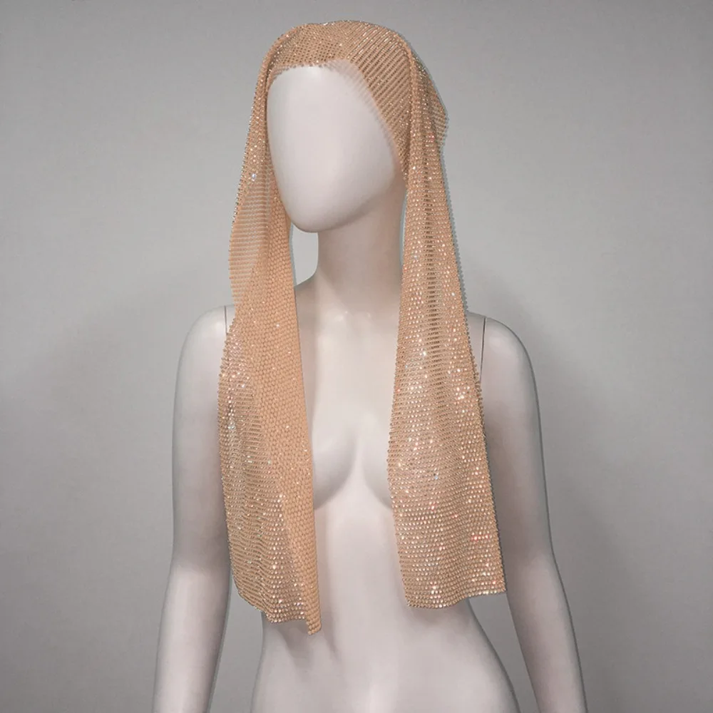 

Versatile Glitter Rhinestone Bandana Mesh Elastic Fishing Net Scarf Bling Headwear Hair Band Female Fashion Hair Accessories