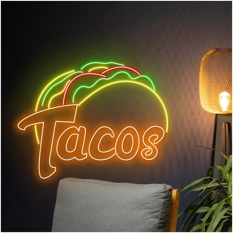 tacos neon led sign light comida mexicana tacos e cervezas neon lights street decor loja de tacos 01