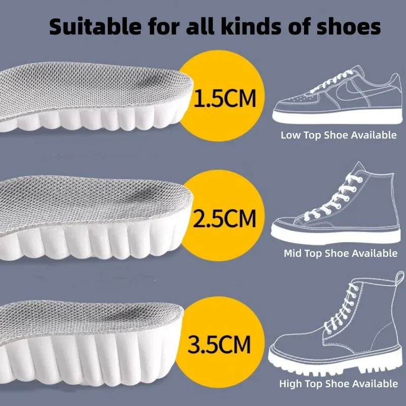 قوس دعم الارتفاع زيادة النعال نصف منصات العظام تنفس رغوة الذاكرة 7 نقاط المصاعد للرجال النساء دعم أقدام مسطحة #3