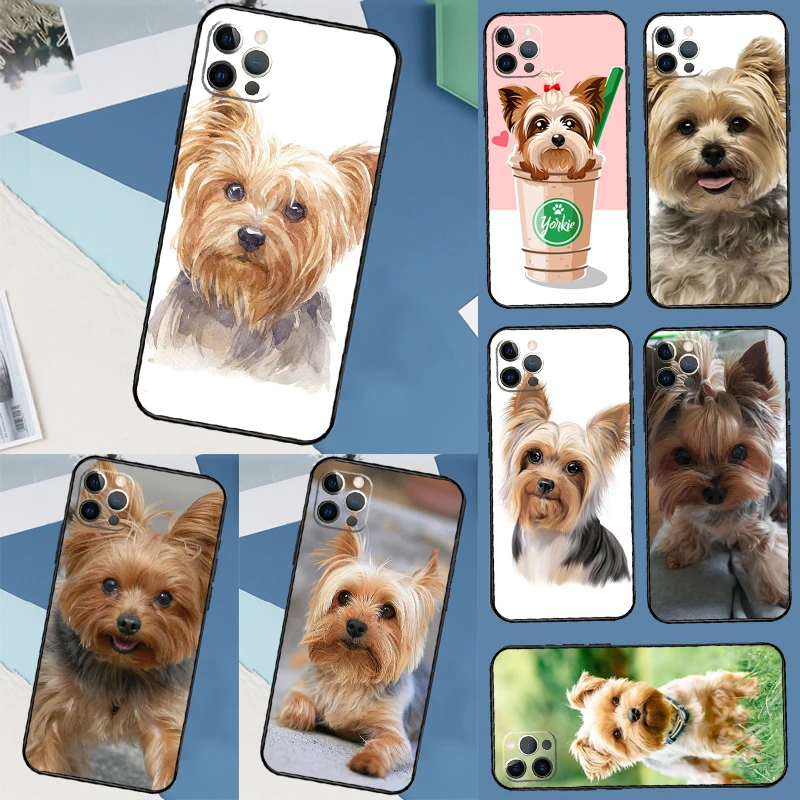 Funda Protectora con Diseño de Cachorro de Yorkshire Terrier para iPhone 17 Air 14 16 15 11 12 13 Pro Max 12 mini XR 15 16 Plus 16e