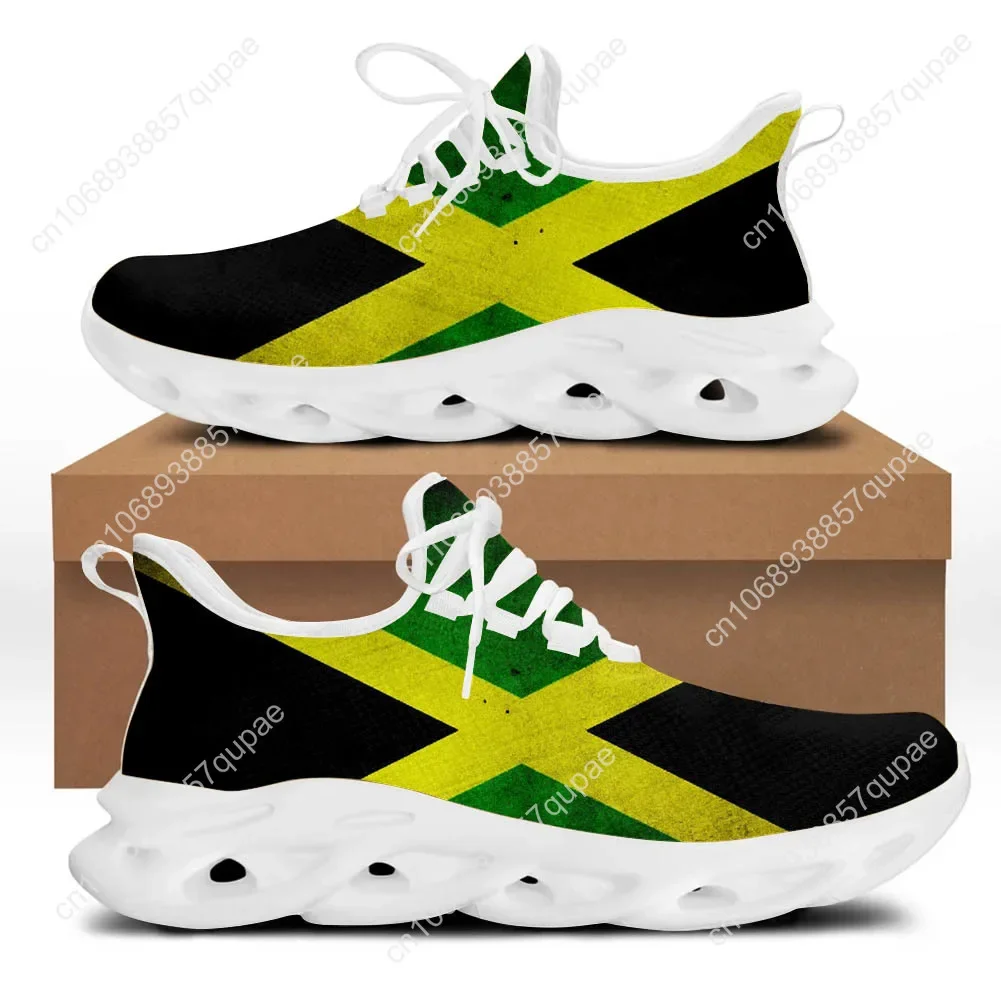 Jamaica Flag Printed Ladies Platform Flats Sneakers Shoes Womens Sports Shoes Fashion High Quality DIY Sneaker Custom Made Shoe 2