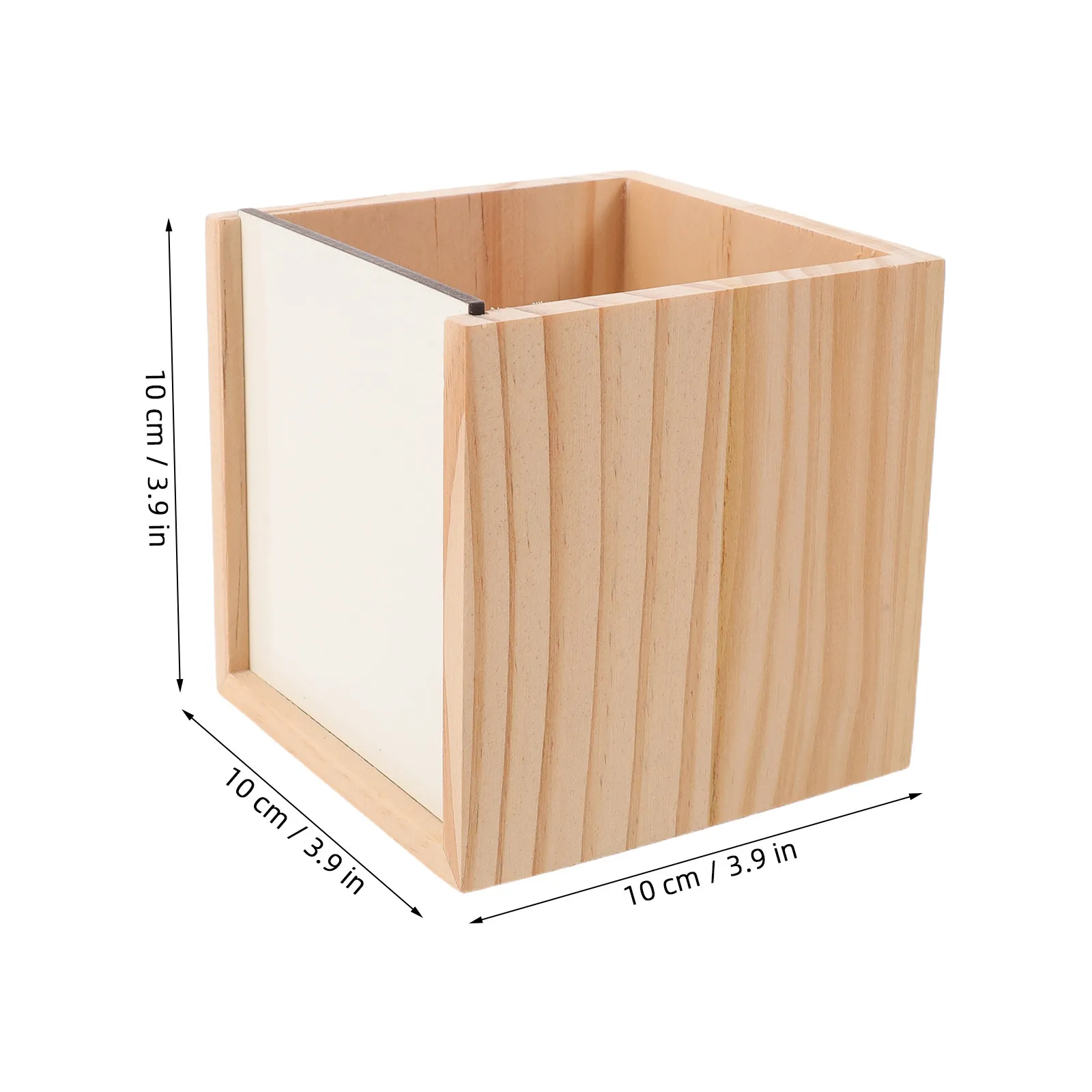 Wooden Pen Holder 4X4X4 Inch Sublimation Blank Wood Pencil Cup DIY Blank Desktop Stationery Pot Desk Accessory Storage Organizer