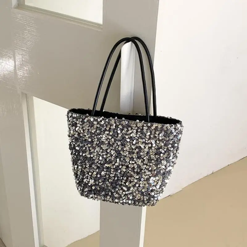 2024 New Sequined Shoulder Bags Chic Unique Design Bucket Bag Shing Basket Bag Crossbody Bag Designed Bolsas