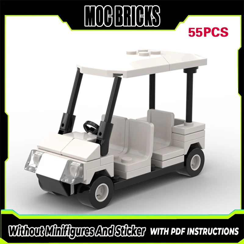 

City Car Model MOC Building Bricks Four-Seat Electric Golf Cart Modular Technology Gifts Holiday Assemble Children Toys Suit