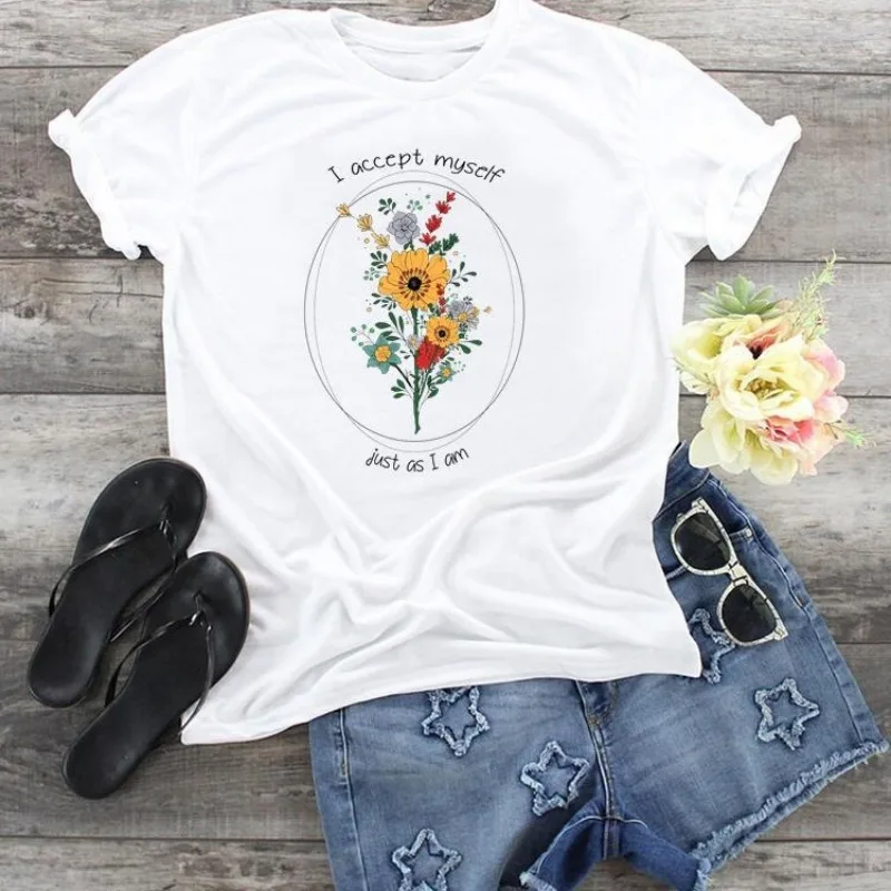 

Women's Oversized T-Shirt Butterfly Print European Style Short-Sleeved Fashion Top for Ladies Modal fabric