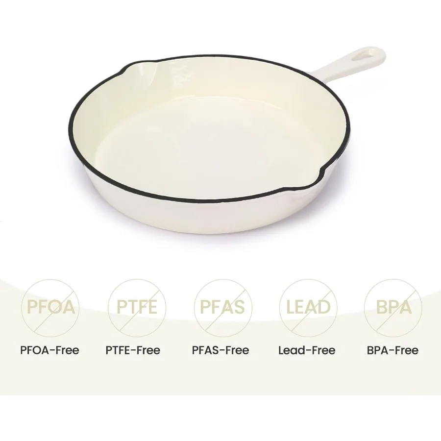 Enameled Cast Iron Cookware Set 5Piece 2.3QT Dutch Oven 4.7QT Braiser 10