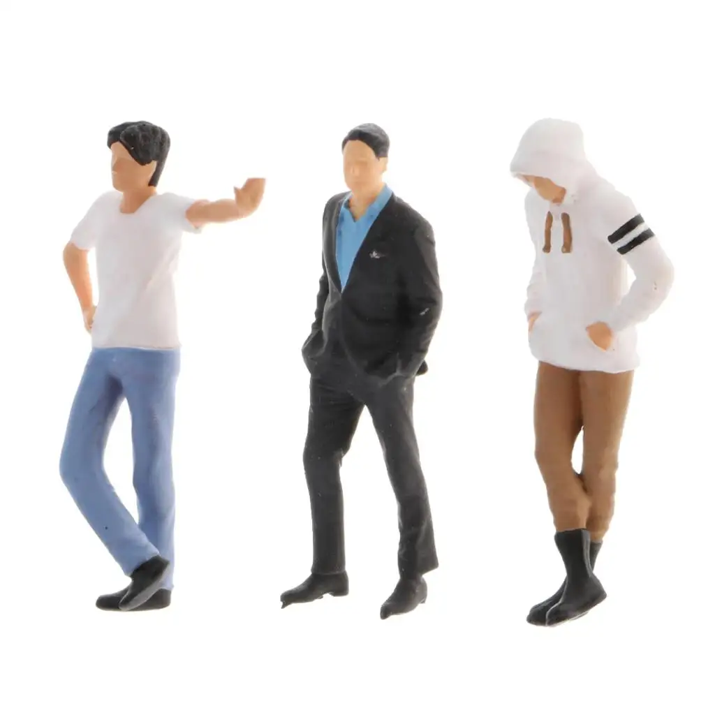 3 ชิ้น 1:64 ตัวอักษรคนเค้าโครงทิวทัศน์รุ่น Group Decor