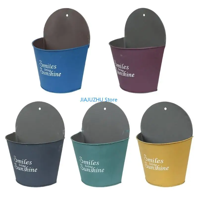 Semi Circular Wall Hanging Planters Railing Flower Iron Pots Baskets Compatible for Balcony Fence Garden Outdoor Indoor