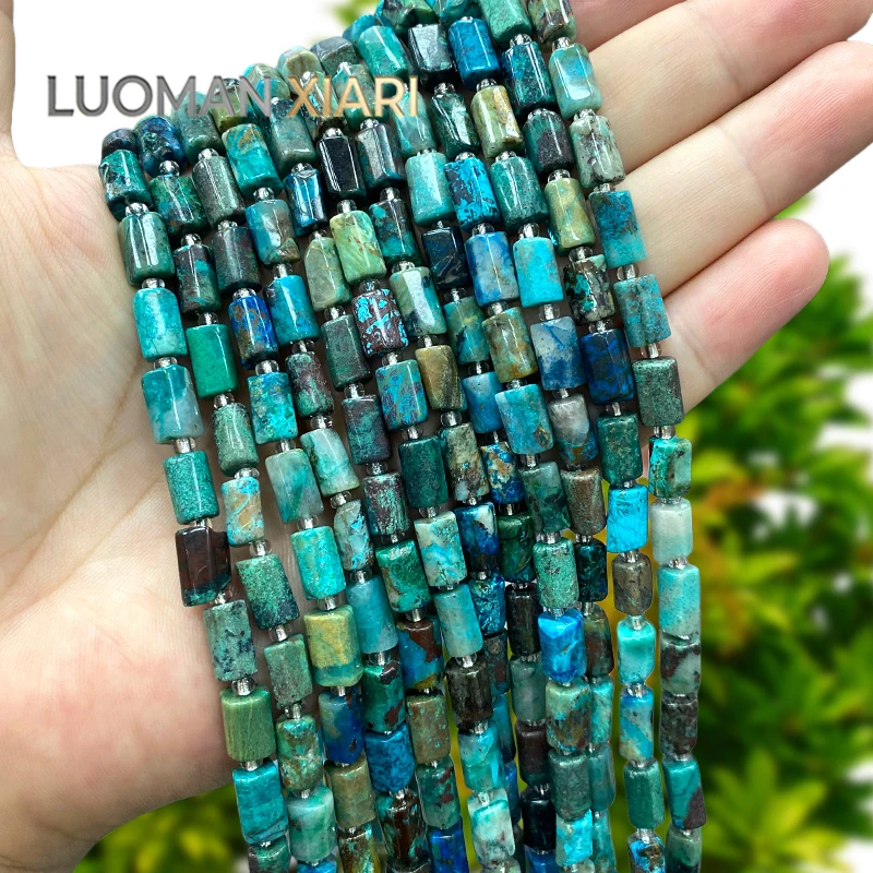 

Natural Stone Irregular Cylinder Rough Gem Chrysocolla Loose Spacer Beads for Jewelry Making Diy Bracelet Charms Accessories