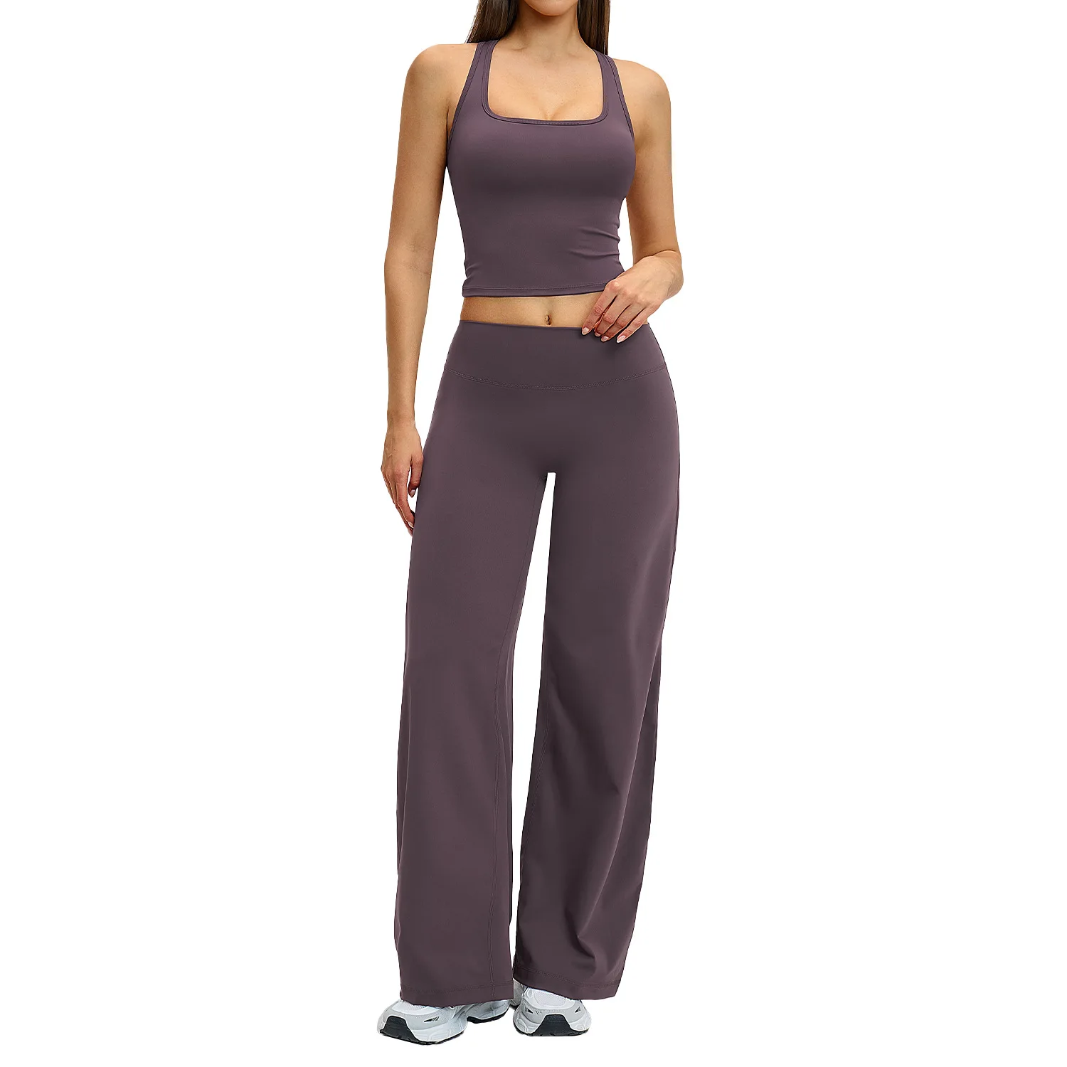 

Maxdutti Shaving Exercise Set, Tight Fitting Back Exercise Fitness Set, Outdoor Leisure Running Yoga Set Woman Clothes Pant Sets