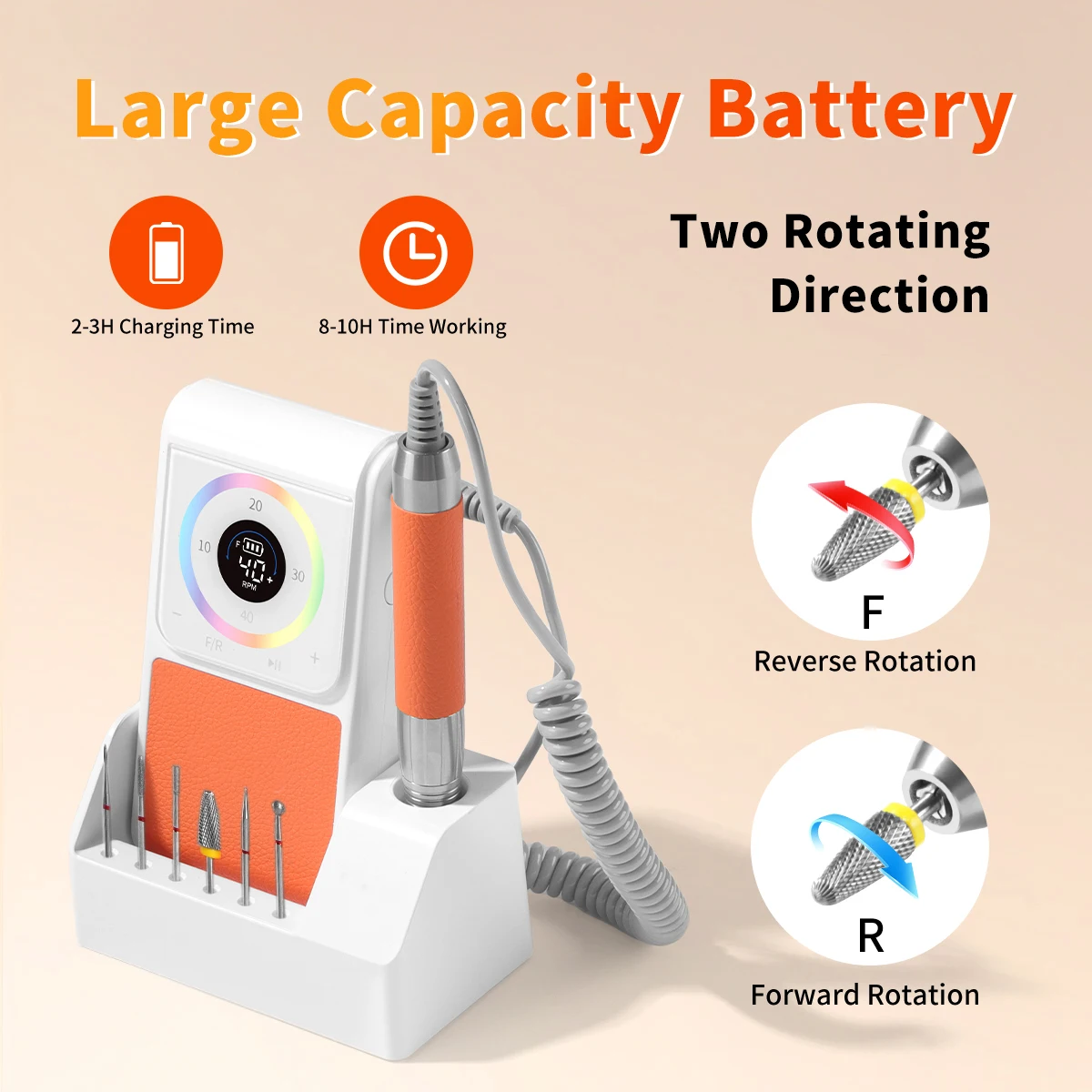 Professional USB Electric Portable Nail Drill Machine 40000RPM  remove dead skin nail remover pen handheld nail salon special