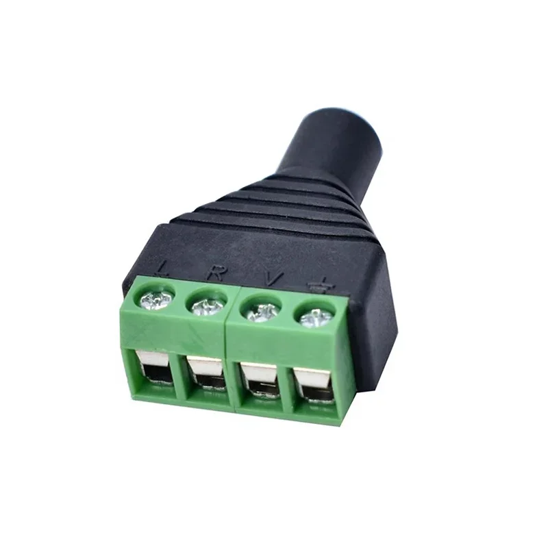 5/20/100PCS 3.5mm Stereo Connector Male Plug Female Jack To 4 Screw Double Track Female Terminal 4 Pole AV Balun Terminal Block