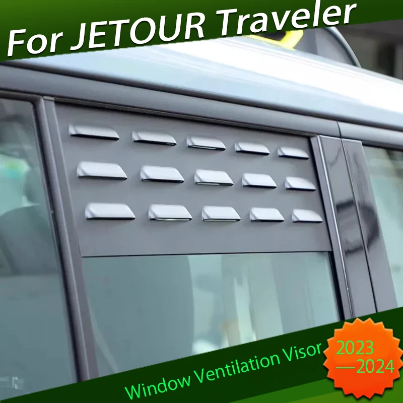 

Car Window Shutter Ventilation Visor Fit for JETOUR Traveler T2 2023 2024 Car Door Ventilation Window Rain Shield Modified Parts