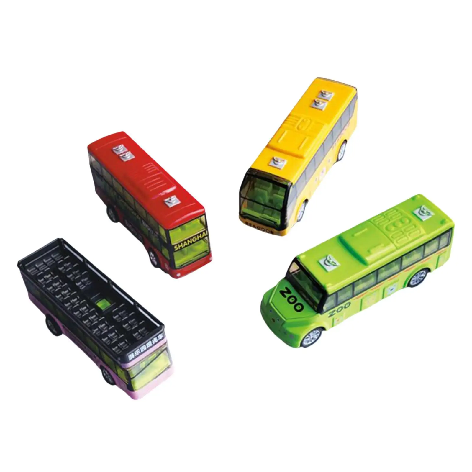 

4x детская литая металлическая игрушка-автомобиль, двухэтажная игрушка для подарков в масштабе 1:64.