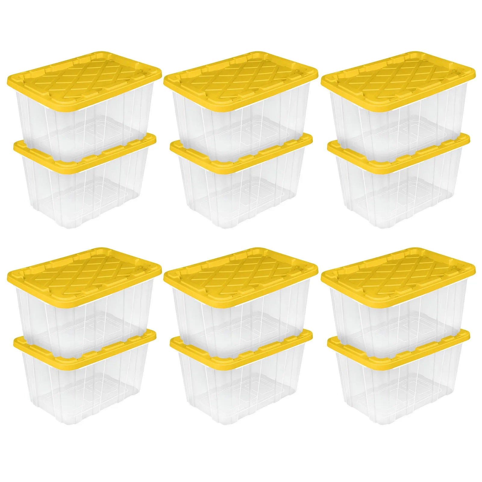 

Industrial Storage Box with Carrying Handles, 27 Gal, Yellow, 12 Pack