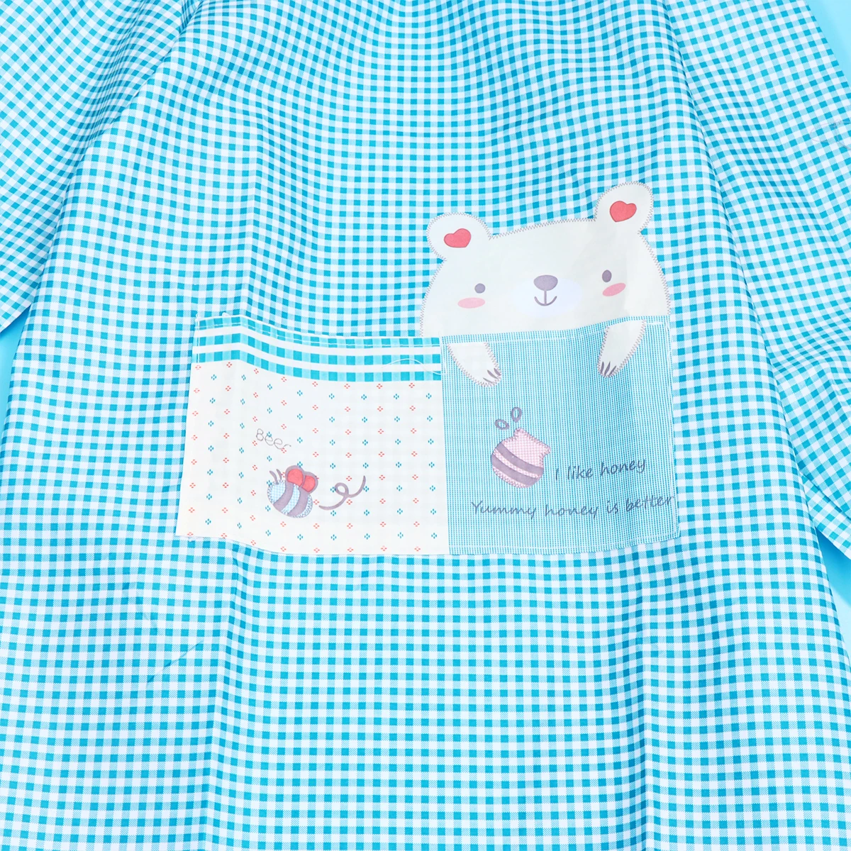 

Oil Resistant Apron Material Easy Clean Kitchen Cute Animal Print Long Sleeve Smock Beautiful Storage Pouch Phone Key