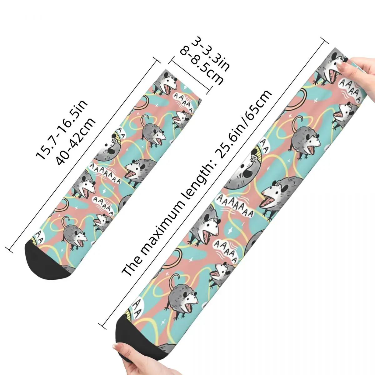 Opossum-calcetines con estampado divertido para hombre y mujer, calcetín Unisex con estampado divertido de patrón Harajuku, ideal para regalo