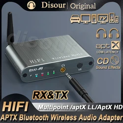 Bluetooth 5.2 Receiver Transmitter APTX-HD Adaptive/APTX LL wireless Audio Adapter CD Sound Effects for Car Speaker TV Multitouc
