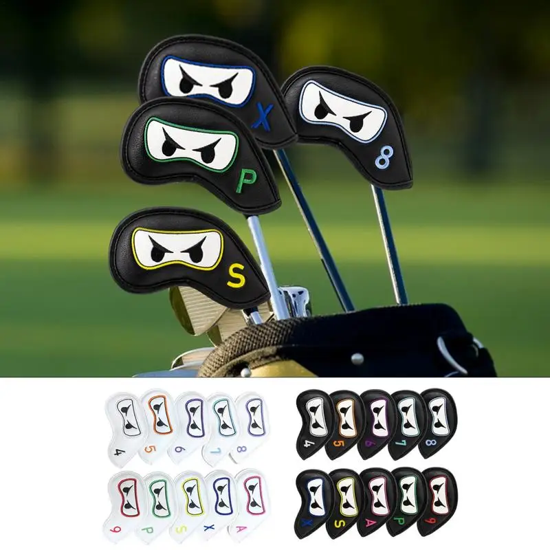 Coperture per mazze da Golf per uomo copricapo protettivo da Golf Set spesso di 10 copritesta per mazze da Golf ricamate per il compleanno delle