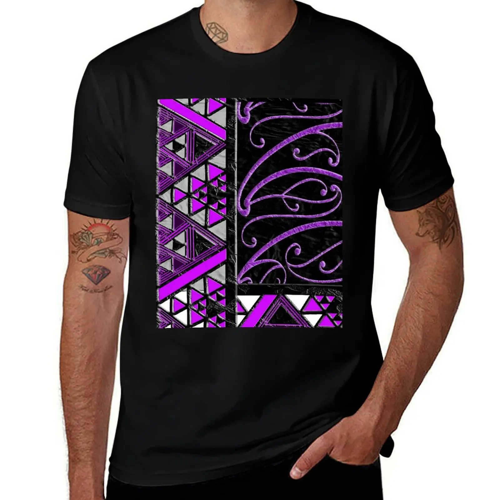 

TNT - taaniko design with puhoro purple T-Shirt mens graphic t shirts t shirt personalised
