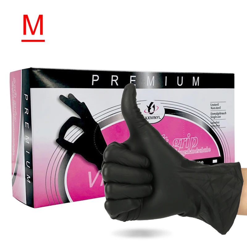 

10 шт. Одноразовые черные перчатки S/M для домашней уборки, очистки татуировок, водонепроницаемые и не загрязняющие кожу