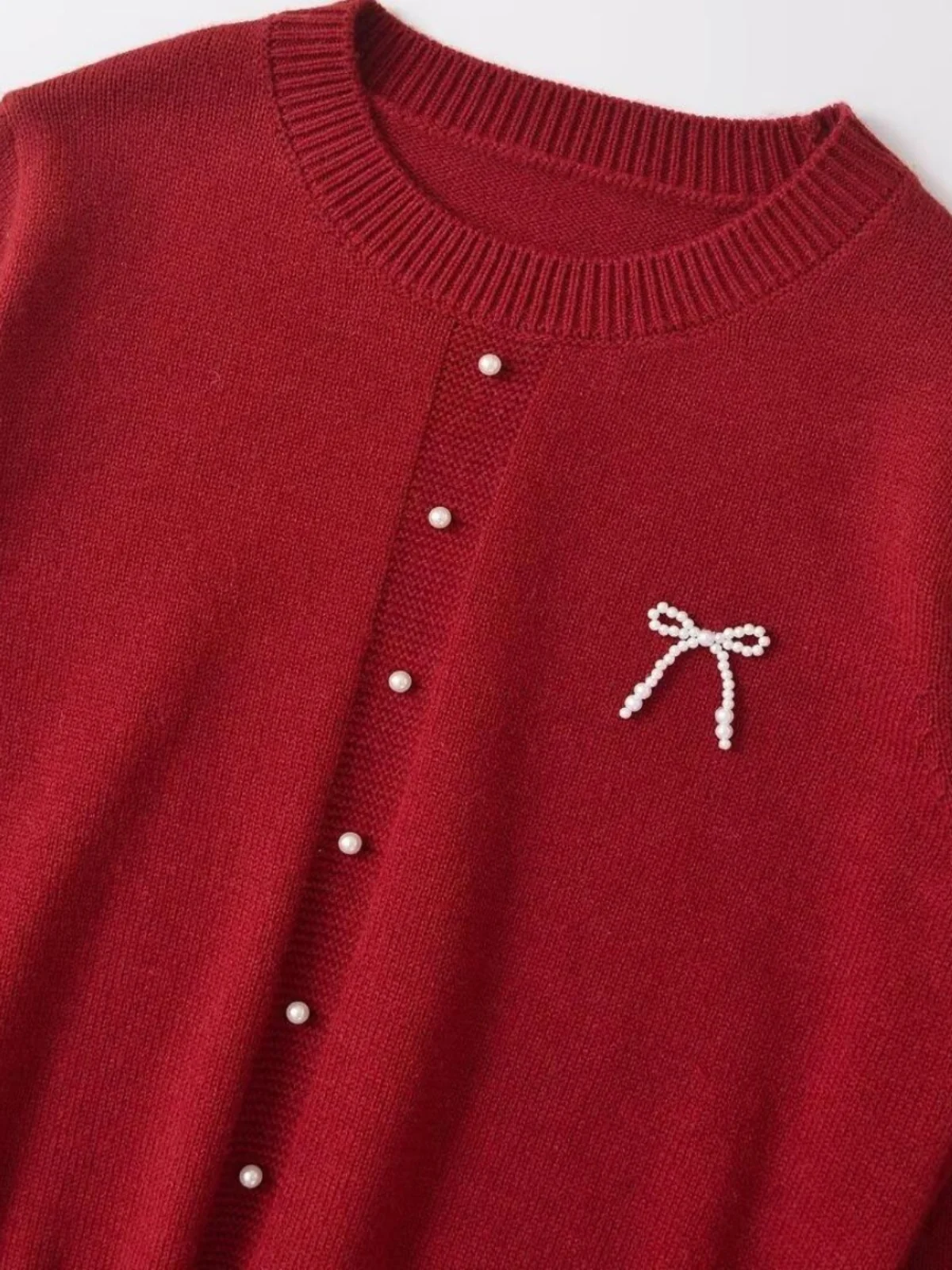 

Красный вязаный свитер с узлом ort Thin Long Sve round Ne Street Sle Осенняя верхняя одежда для женщин