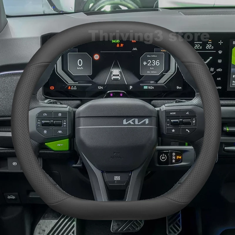 

Leather Car Steering Wheel Cover For Kia Seltos GT Line K8 EV5 2026 Covers For Covers Auto interior Kia Seltos 2026 Accessories