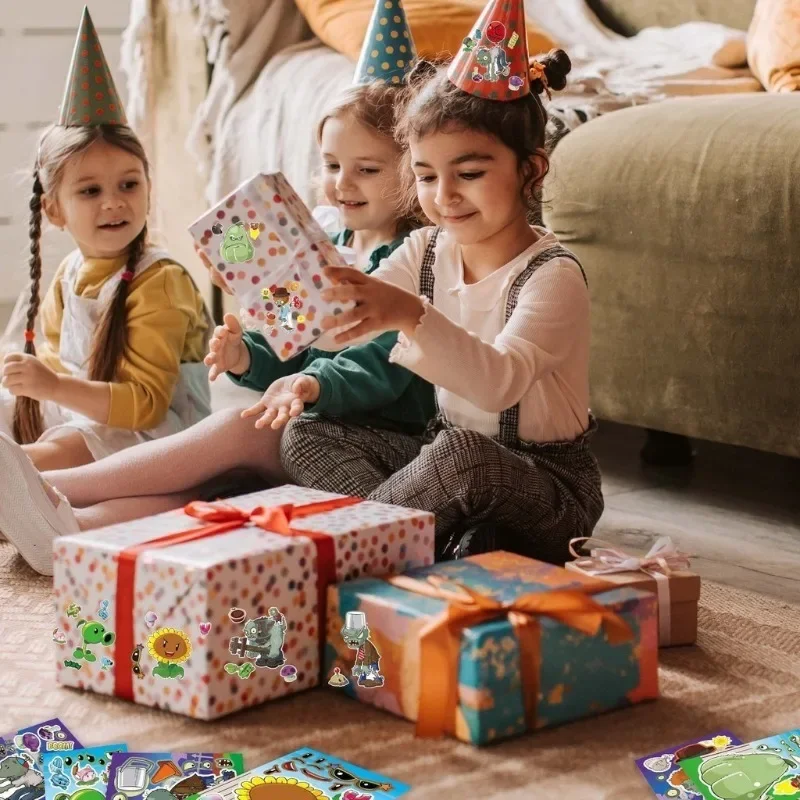 16 ورقة / عبوة من ملصقات الألغاز ذات الوجه الخاص بك مقابل الزومبي #6