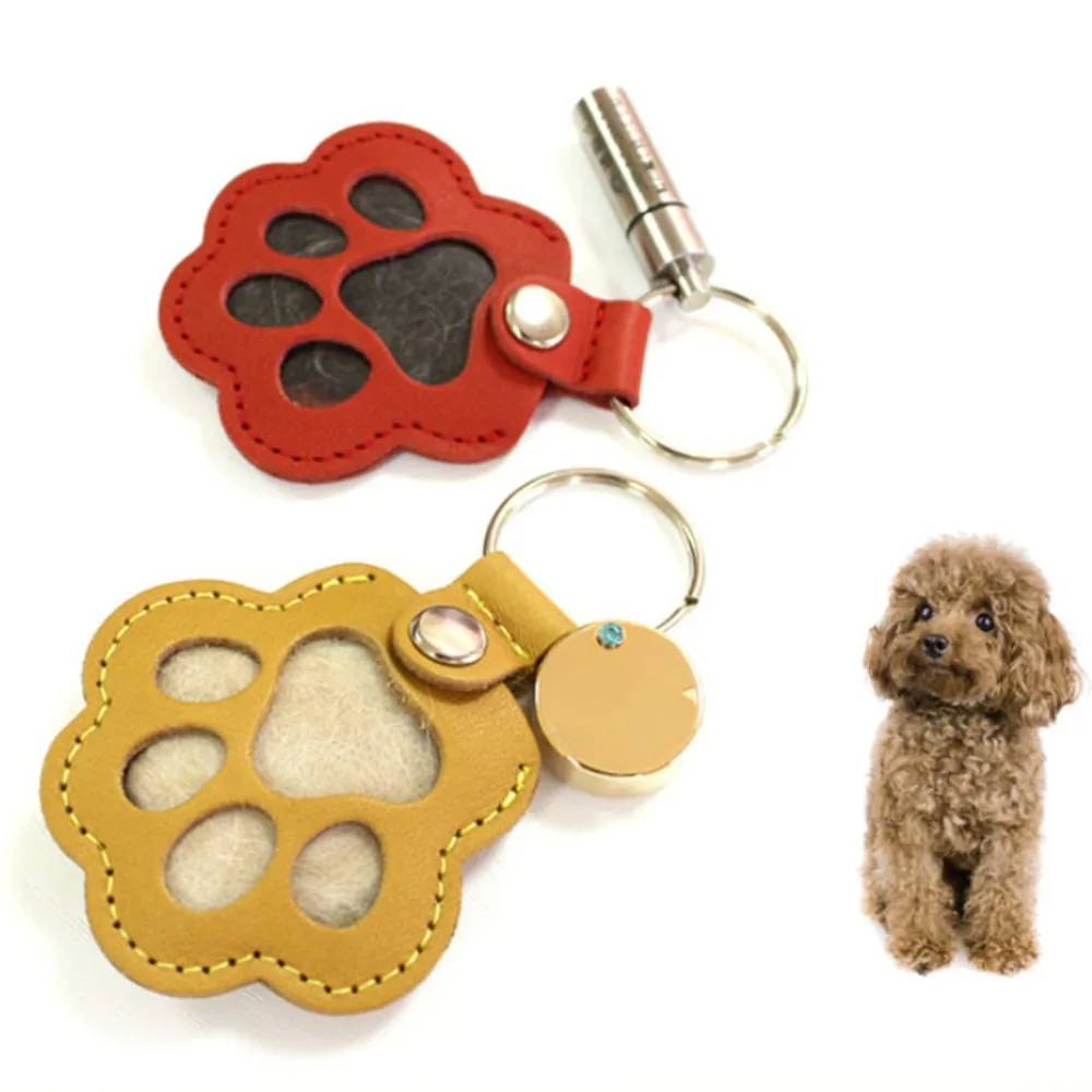 رائعة لطيف القط مخلب المفاتيح الإبداعية جرو الحيوانات الأليفة الشعر حقيبة التخزين كيرينغ بولي Leather الجلود الكلاب باو قلادة معلقة التبعي