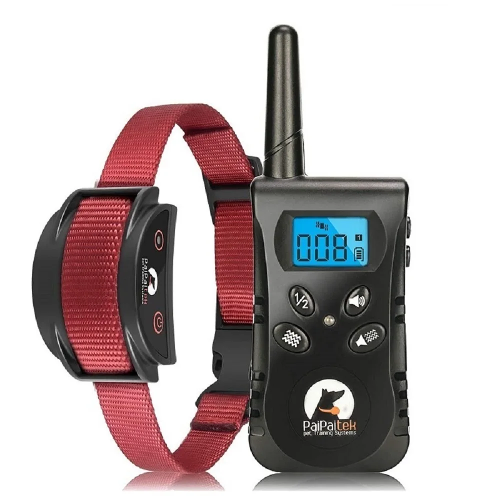 PaiPaitek 1600Ft Dog Training Collar with Remote,No Shock Vibration Collar for Deaf Dogs,Rechargeable Waterproof Dog Bark Collar