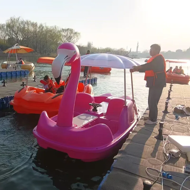 フラミンゴ電動遊覧船パーク6人乗り水上クルーズ漫画ペダルボートネット有名人観光船