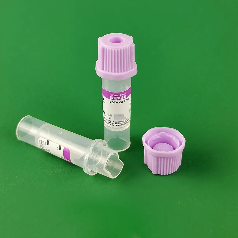 Sterile Micro Blood Collection Tube With EDTAK2 Purple Cap Disposable Anticoagulation Tube For Child 0.5ml 100 / PK