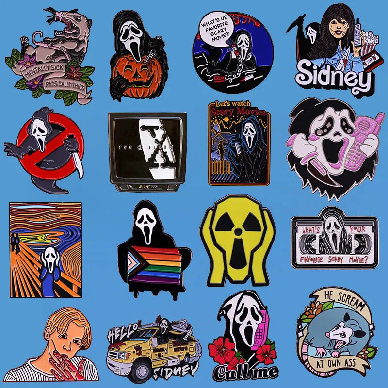 

Halloween Horror Movie Enamel Pin Lapel Pins for Backpacks Funny Ghost Badges Brooch for Clothes Jewelry Gift for Friend