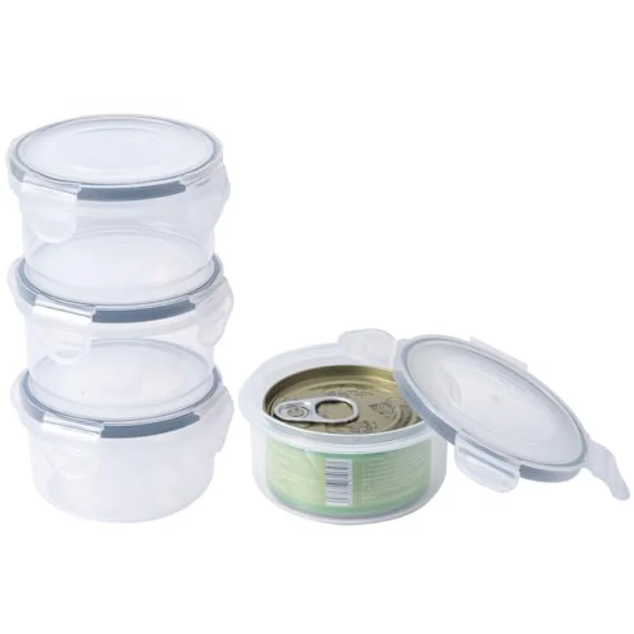 4Pack Cat Can Covers for 3 oz Canned Food Storage Container, Airtight Lock Pet Food Sealer Lids Transparent Kitten Can Box for