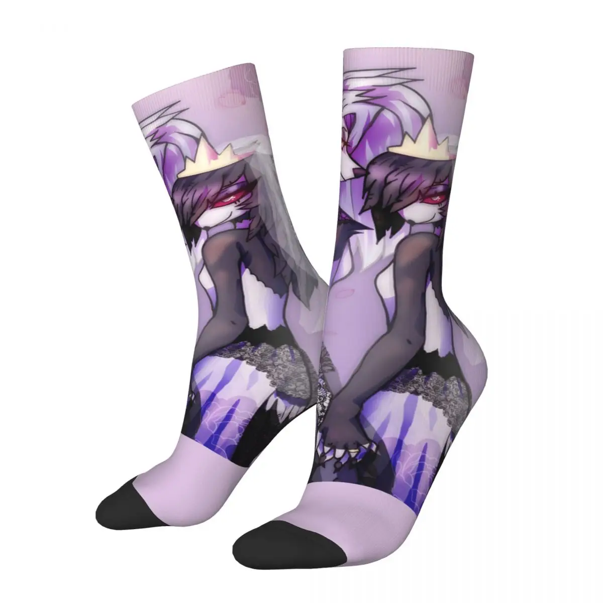 Vintage Temptation Men's compression Socks Unisex Helluva  Harajuku Pattern Printed Novelty Crew Sock