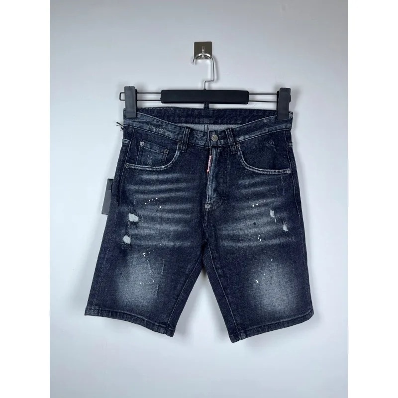 Style de rue italien nouvel été hommes bleu déchiré Denim Shorts mode mâle Denim jean Shorts droit décontracté jean taille 38