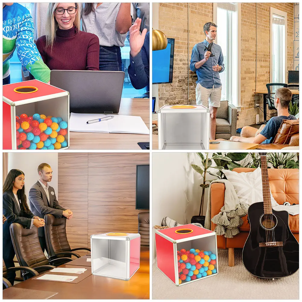 

Large Capacity Transparent Lottery Box for Annual Meeting Raffle Donation Tips Collection Multi-Function Ballot Box Cubic