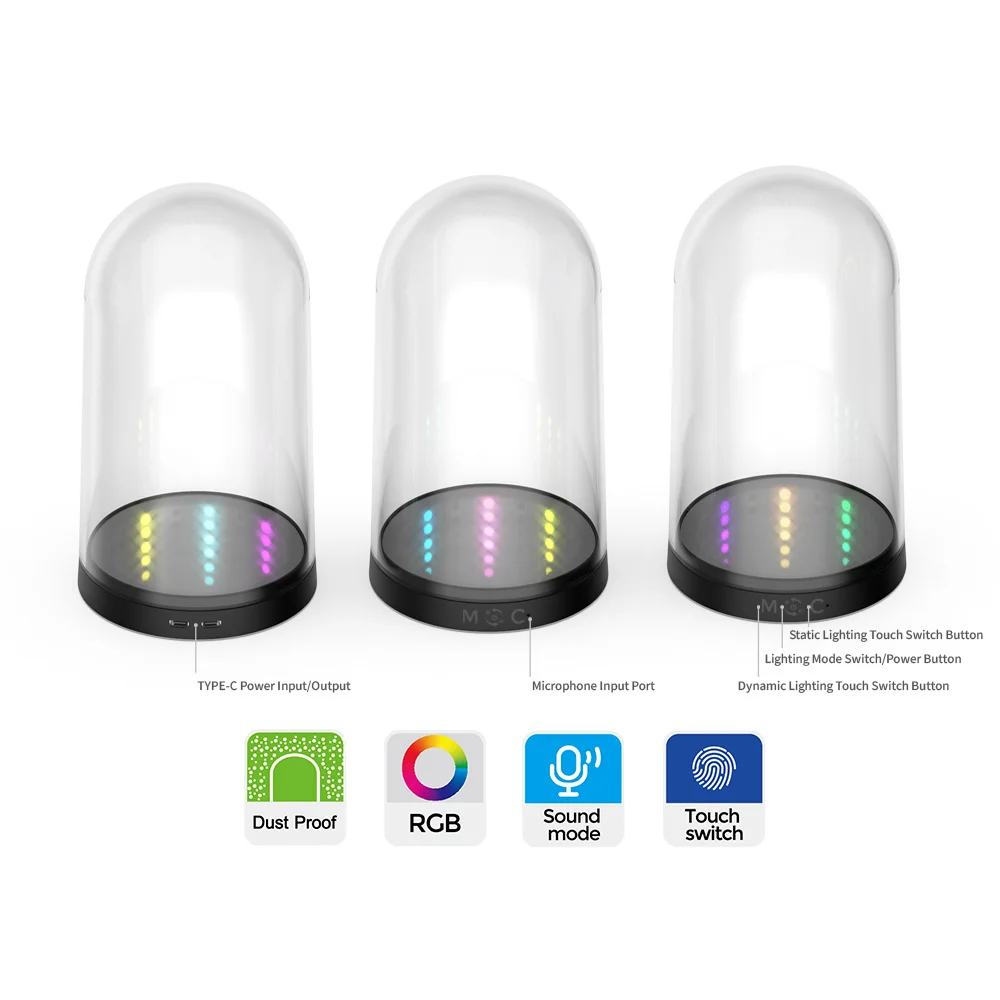 صندوق عرض شفاف مع أضواء LED ، برج مرئي ، غطاء تخزين RGB ، غلاف واقي من الغبار ، قاعدة عرض ، مجموعة واحدة