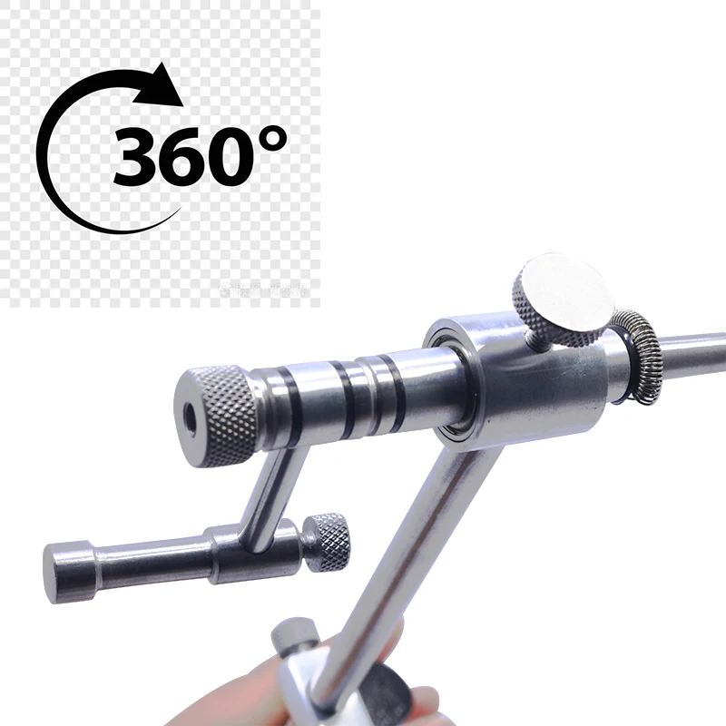 Royal Sissi silver grade rotary fly Tying Vise with C-Clamp strengthened Hard Jaws 360 degree rotation precision fly tying tools