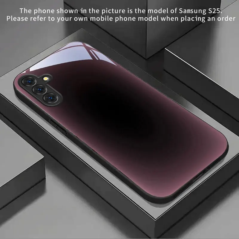 Gradual background new black phone case with tempered glass for Samsung Galaxy S25 ultra /plus S24+/S24FE/S24/S23/S22/S21/S20