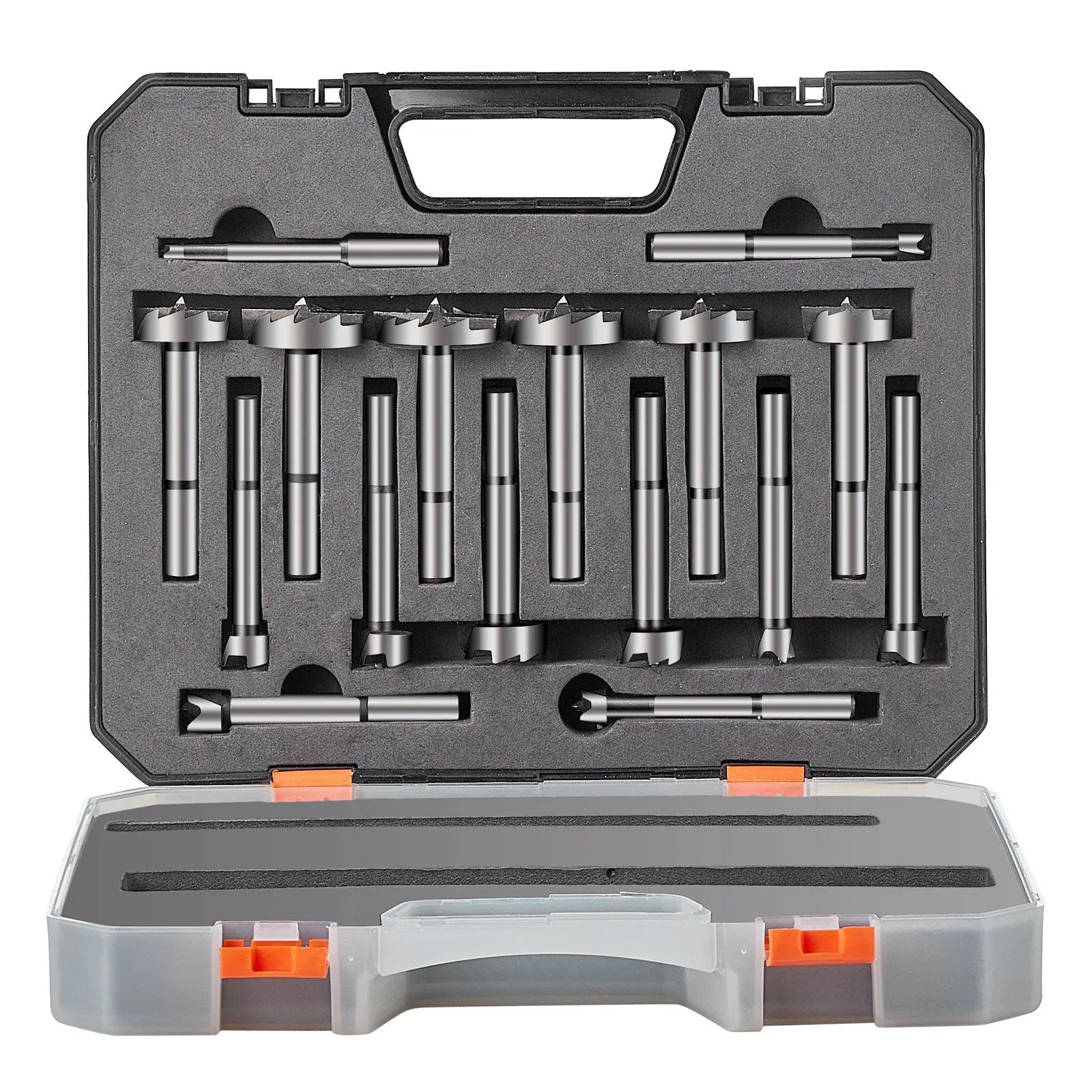 

VEVOR Forstner Bit Set, 16 Pcs Forstner Drill Bits Set, 1/4" to 1-5/8", Carbon Steel, with Universal Round Shank, Forstner Drill