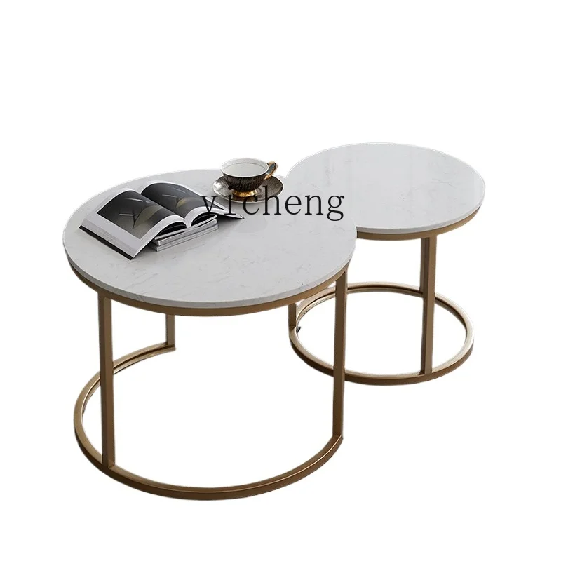 XL Nordic round marble coffee table, post-modern economic creative table