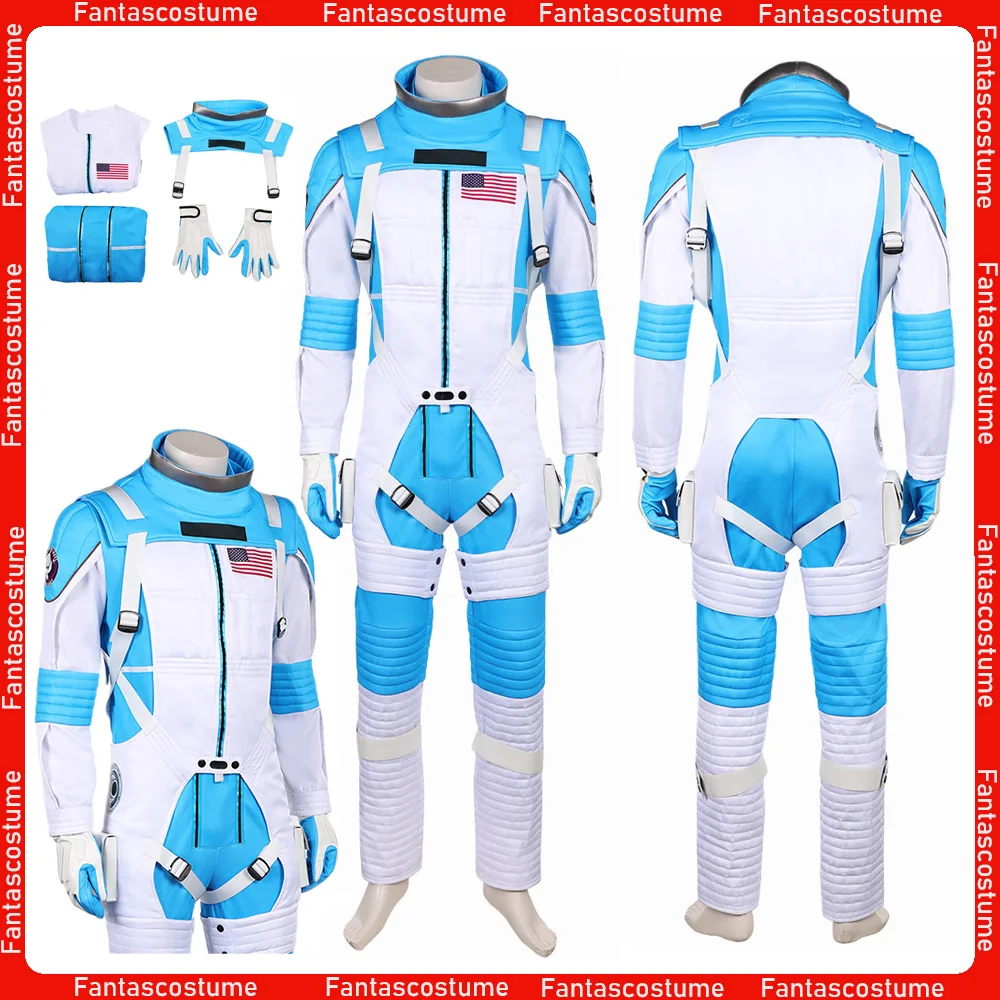 

Fantastic Reed Cosplay Richards Costume Four Roleplay Men Astronaut Jumpsuit Blue White Space Suit Halloween Carnival Outfits