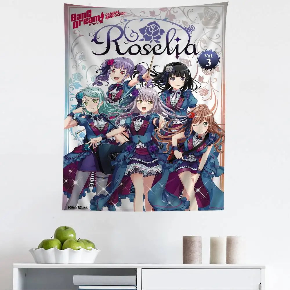 Anime BanG Dream DIY Wall Tapestry for Living Room Home Dorm Decor Wall Art Decor