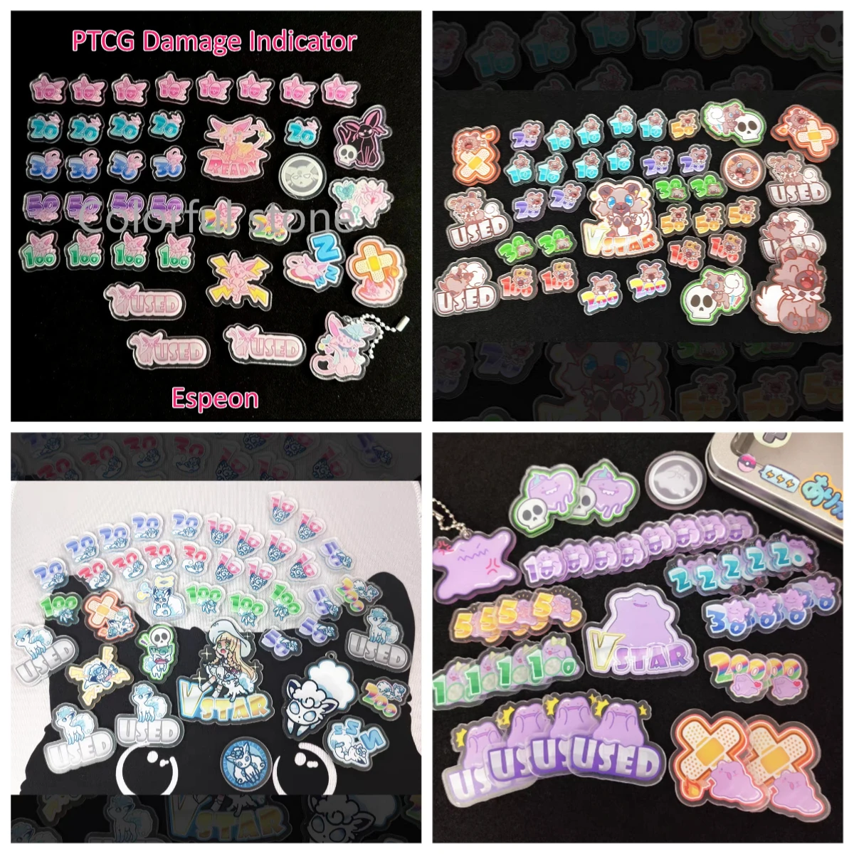 

PTCG Pokemon аниме персонаж спичка подсказка индикатор повреждений счетчик Espeon Ditto Lillie Rockruff ролевая игра игрушка в подарок