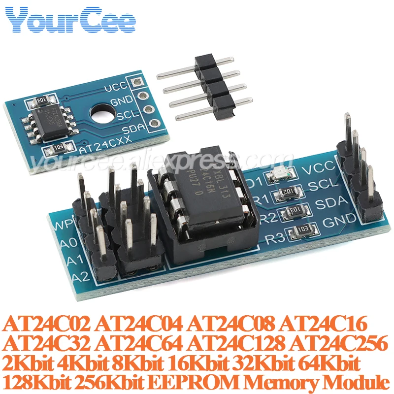 

5pcs/1pc EEPROM Memory Module AT24C02 AT24C04 AT24C08 AT24C16 AT24C32 AT24C64 AT24C128 AT24C256 I2C IIC interface for arduino