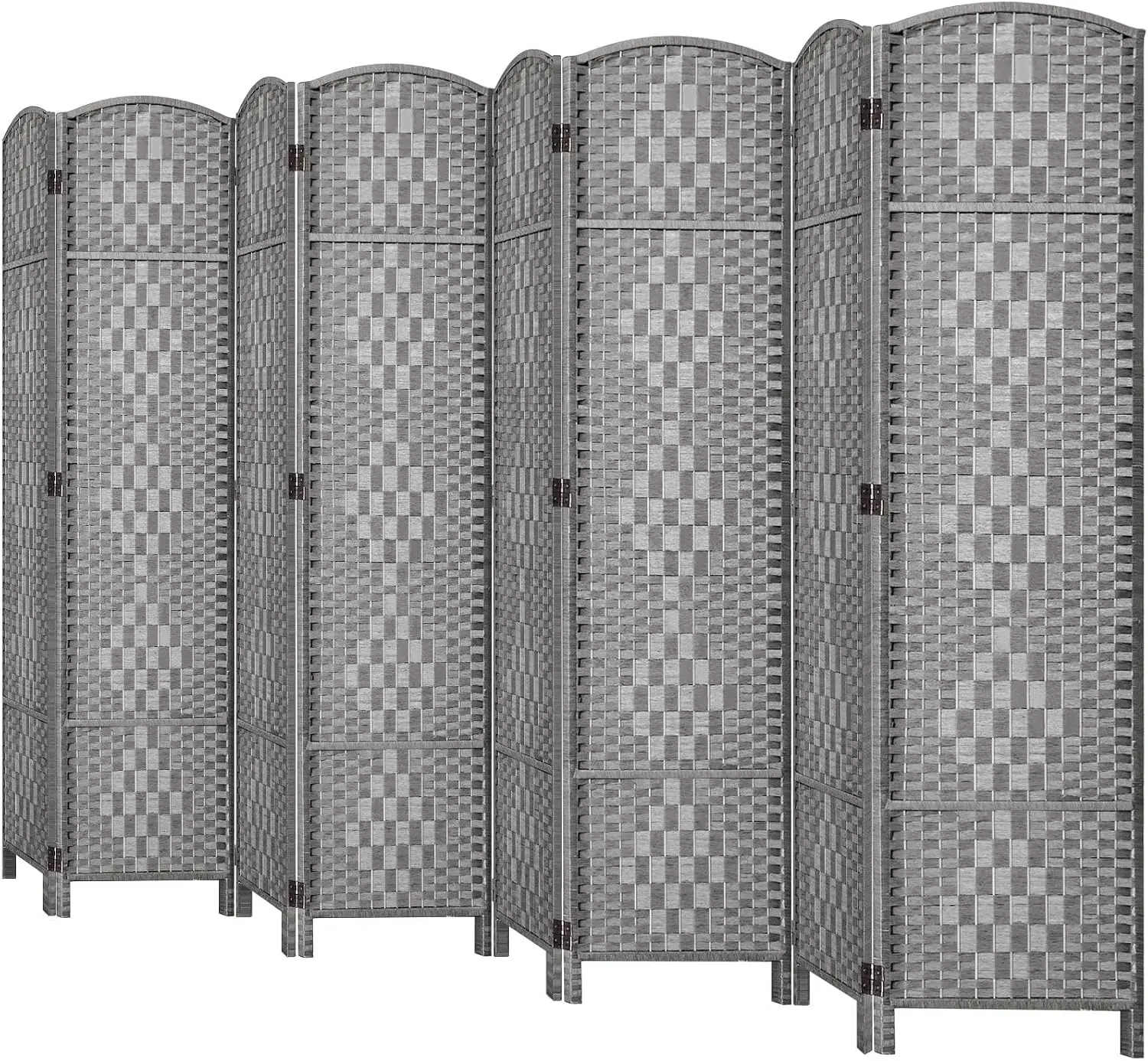 Panel Partition Room Dividers 8 Piece Grey Privacy Screen 6ft Tall Temporary Wall Space Separator Bedroom